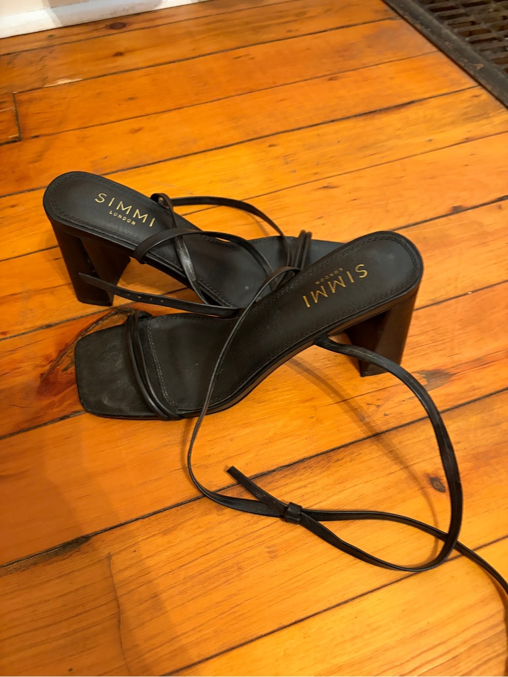 Black strappy heels